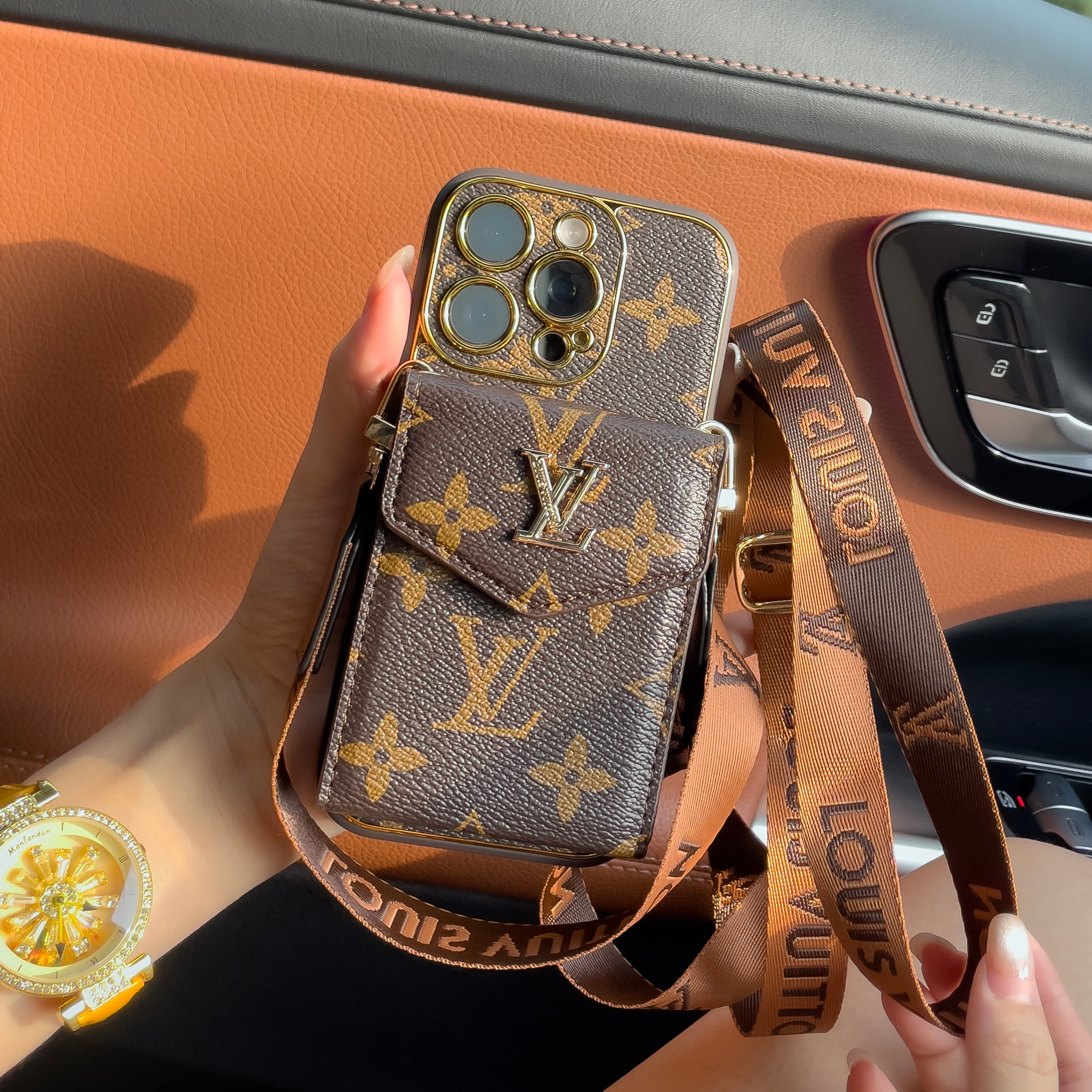 💼📶 Multi-Functional Phone Pouch with Card Holder & Shoulder Strap